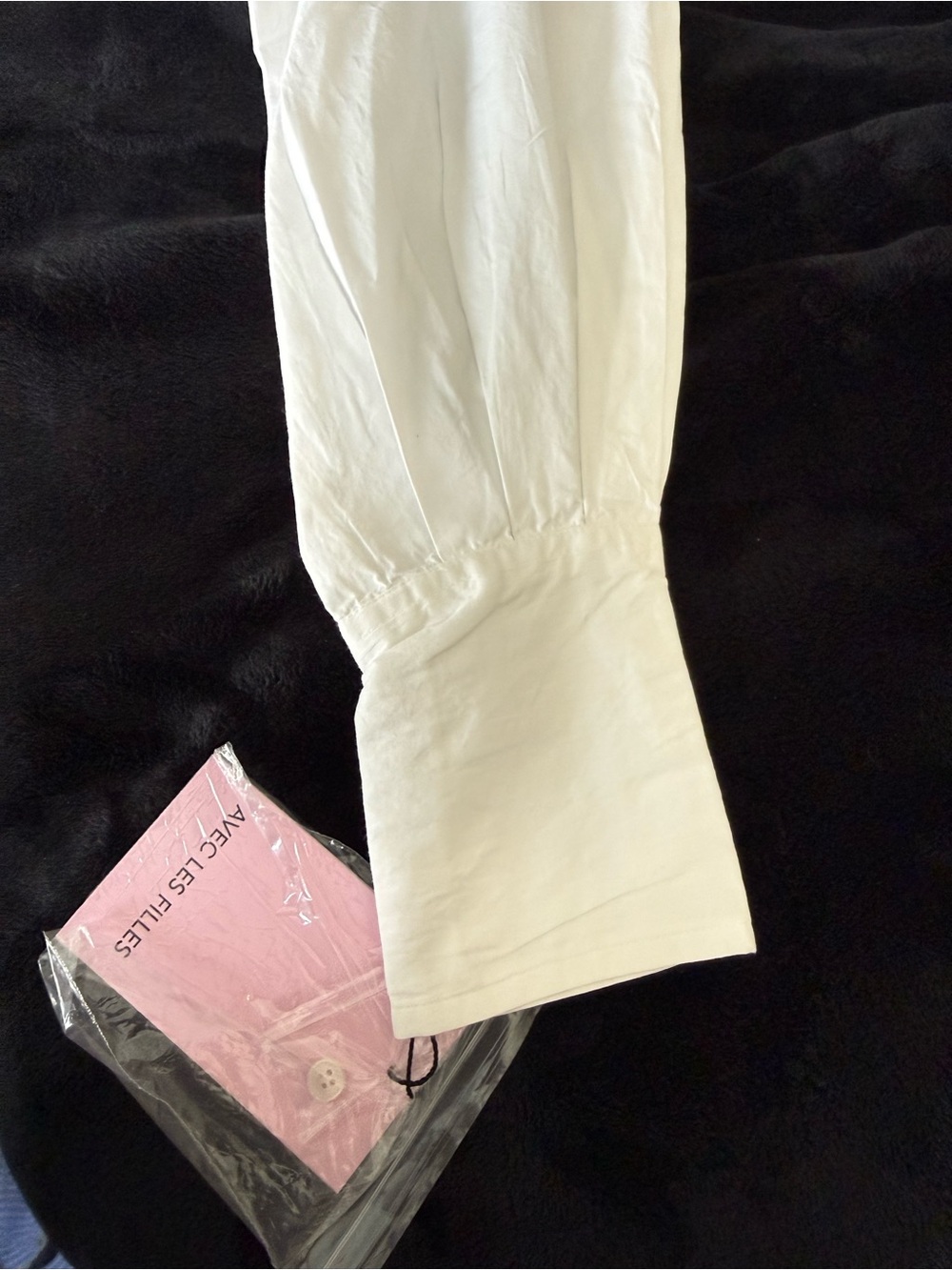 Avec Les Filles 100% Cotton White Button-Down Longline Peplum Shirt Size: L - Picture 7 of 13